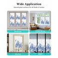 thumbnail image 6 of Window Privacy Film Blue Leaves Stained Glass Window Film Decorative Sun Block Window Cover Pastoral Country Plants Leaf Chic Window Clings Static Adhesive Sticker for Bathroom 17.7"x39.3", 6 of 7