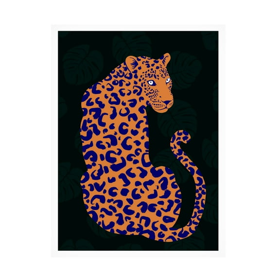 Canvas Wall Art - Bykammille 'Orange Leopard' Wall Art for Living Room, Bedroom, or Office Décor by Trademark Fine Art - 14 x 19 Inches