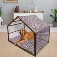 thumbnail image 2 of Fruit Pet House, Cut and Whole Pomegranates Growing on Branch with Green Leaves Pattern, Outdoor & Indoor Portable Dog Kennel with Pillow and Cover, 5 Sizes, Pale Grey Maroon Green, by Ambesonne, 2 of 4