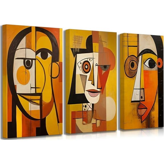 3 Pcs Abstract Gold Geometric Boho Canvas Wall Art Mid Century Modern Minimalist Aesthetic Luxury Metal Artwork Pictures Wall Decor Posters Prints for Living room Bedroom Office Home Decoration