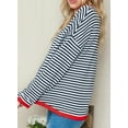 thumbnail image 6 of SHEWIN Women Sweater Stripe Knit Pullover Tops Holiday Jumper Crewneck Sweaters Long Sleeve Casual Knitted Fall Tops, 6 of 9