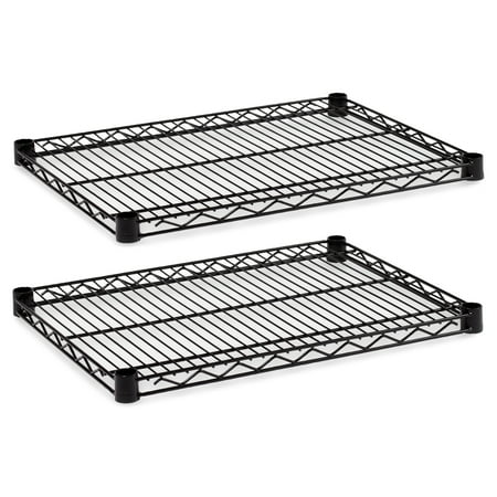 Industrial Wire Shelving Extra Wire Shelves, 24w X 18d, Black, 2 Shelves/carton