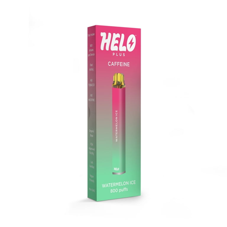 HELO Plus Caffeine Diffuser, Watermelon Ice - 800 Puffs | 0% Nicotine, Vegan, Sugar-Free, Gluten-Free Aromatherapy