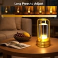 thumbnail image 6 of JIMIMORO Gold LED Cordless Table Lamp, 2000mAh Rechargeable, Touch Control, 3 Color Modes Stepless Dimming, Portable Indoor Outdoor, 6 of 7