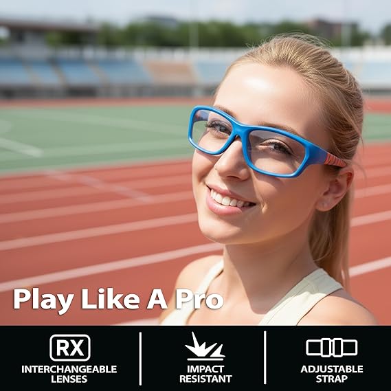 BLUE CUT Sports Protection Goggles, Anti-Fog Lenses Safety Glasses for Basketball, Pickleball and All Outdoor Sports