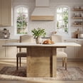 thumbnail image 4 of Tribesigns 55" Rectangular Dining Table for 4 to 6 People, Farmhouse Kitchen Table for Dining Room & Living Room (White+Natural), 4 of 7