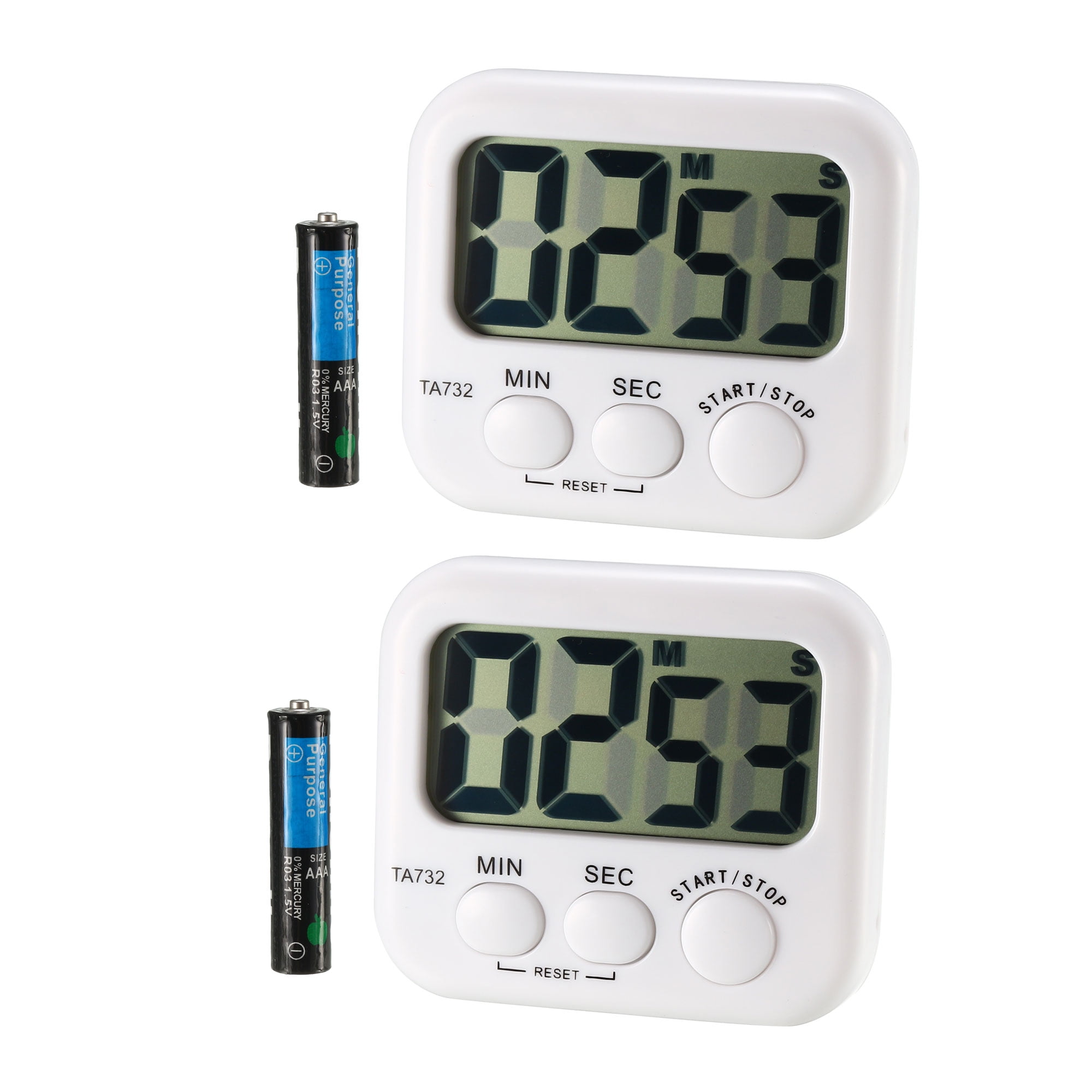 Digital Kitchen Timer LCD Cooking Timer with Loud Alarm 2pcs