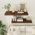 thumbnail image 2 of Floating Shelves 36 Inch Long, 12 Inch Deep Floating Shelves for Wall, 36 x 12 Shelves for Wall Storage & Display, 2" Thick Floating Shelf for Bathroom, Living Room, Bedroom, Walnut Color, Set of 2, 2 of 13