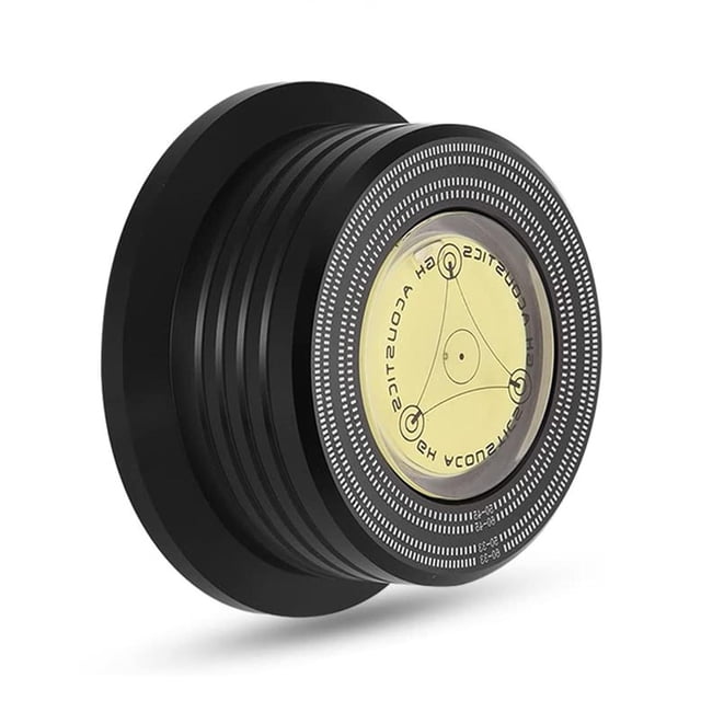 Estabilizador de Registro Ciglow Negro con Peso y Abrazadera para Placa Giratoria LP Disco de Vinilo