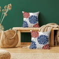 thumbnail image 2 of 4th of July Pillow Covers 20x20 Inch 2 Pcs, Red Navy Blue Summer Outdoor Dahlia Floral Decorative Throw Pillows, Gray Geometric Elegant Flower Decor Pillowcase Linen Cushion Cover for Couch, 2 of 5