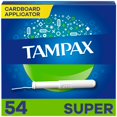thumbnail image 1 of Tampax Cardboard Tampons Super Absorbency, Anti-Slip Grip, LeakGuard Skirt, Unscented, 1 of 17