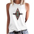 thumbnail image 1 of Birdeem Fashion Women Printing Round-Neck Sleeveless Block Shirts Tunic Tee Tops, 1 of 4
