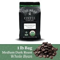 The Bean Organic Coffee Company Breakfast Blend, Medium Dark Roast, Whole Bean Coffee, 16-Ounce Bag