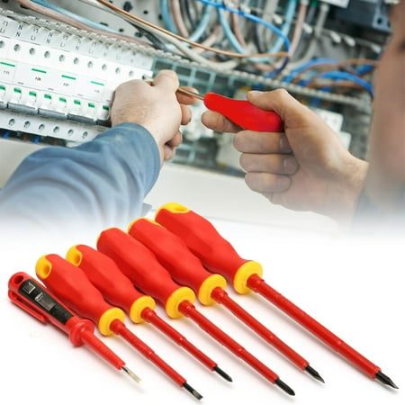 6PCS Electricians Insulated Electrical Hand Screwdrivers Set Tool (Best Torque Screwdriver For Electricians)