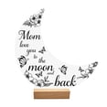 thumbnail image 2 of Uandlove Mother's Day Gift for Mom Grandma, I Love You to the Moon and Back Acrylic Heart Sign with Wood Base, Gold Floral Desktop Decor for Bedroom Nightstand, 2 of 7