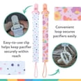 thumbnail image 2 of Nuby Pacifinder Baby Pacifier Holder Clip, 2 Count, Flowers & Polka Dots, 2 of 8