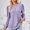 Purple, variant on TAGOLD Womens 3/4 Long Sleeve Summer Tops, Women's Fashion Solid V-Neck Long Sleeve Loose T-shirt Top