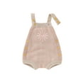 thumbnail image 6 of Qmyliery Breathable Baby Romper, Cute Sun Embroidery Knitted Suspender Jumpsuit, 6 of 8