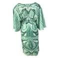 thumbnail image 3 of Women Summer Flower Print Loose Fit V Neck Button High Split Long Dress, 3 of 4