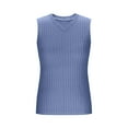 thumbnail image 6 of Delliss Women's Knitted V Neck Sleeveless Tank Top Ribbed Trendy Vest Lightweight Summer Camisole Blue L, 6 of 6