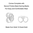 thumbnail image 4 of 14k Solid Gold Small Polished Flat Plain Mini Cross Stud Earrings 7mm, White Gold, 4 of 12