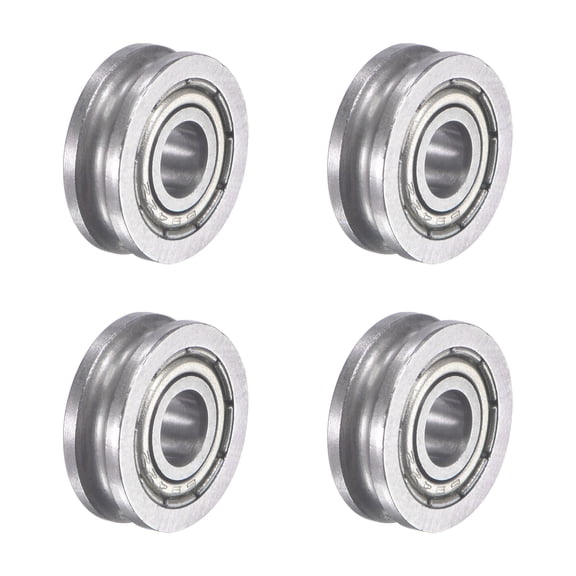 Uxcell 0.16" Shaft Hole 0.51" Bearing Steel U Groove Sliding Door Roller 4 Pack