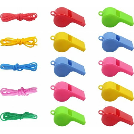 Bulk Whistles for Kids : 200 Plastic Whistles for Adults with Lanyard,Whistle Emergency Survival Loud,Whistles for Coaches Referee and Teachers,Whistles Bulk for Sports Events and Festival Activity