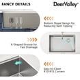 thumbnail image 5 of DeerValley 27x19 Inch Undermount Kitchen Sink Workstation - 18 Gauge Stainless Steel Single Bowl Sink, Handmade with Built-In Accessories, Ledge Design & Cutting Board, DV-1K0329, 5 of 15