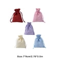 thumbnail image 4 of Ounissouiy Bolsa de arpillera de 50 Uds., saco de yute hecho a mano, accesorios de joyería de lino, bolsa de almacenamiento multicolor, Mini Almacenamiento y organización del hogar Azul claro 7*9cm, 4 of 6