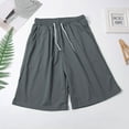 thumbnail image 5 of Cargo Shorts for Men Summer Fashion Trend Casual Comfortable Solid Mesh Beach Bottom Shorts Grey, 5 of 7