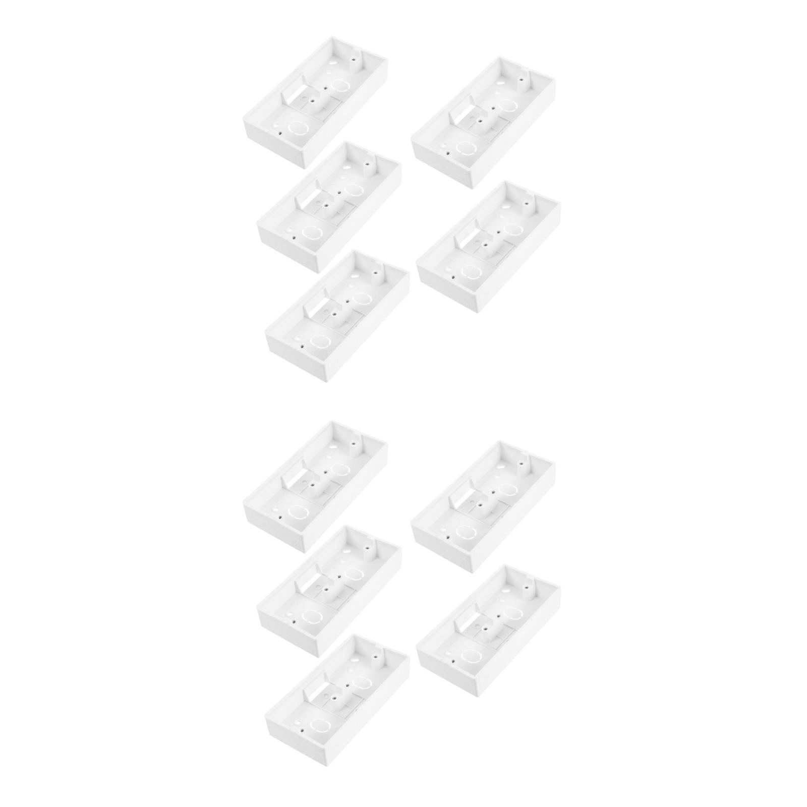 FOMIYES Durable PVC Wall Mounted Outlet Box, White, Standard Size, Surface Mount, Multiple Outlets, 10Pcs