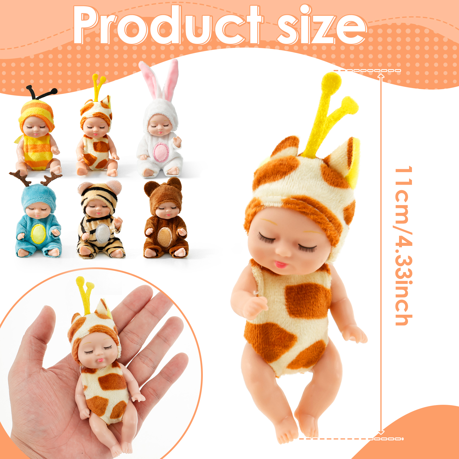 Keyohome 6-Pack Mini Baby Dolls 4 Inch with Clothes photo 7