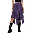 thumbnail image 3 of Women'S Renaissance Flowy Fairy Skirt Y2k Contrast Lace Layered Asymmetrical Midi Skirts Deep S, 3 of 9