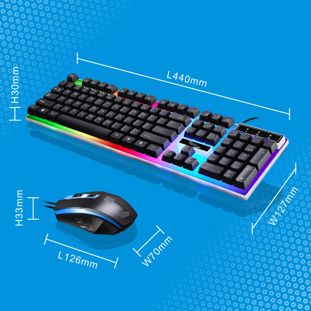 Doosl Gaming Keyboard And Mouse Set Rainbow LED Wired USB Keyboard And Mouse For PC PS3 PS4 Xbox One and 360 - image 3 of 7