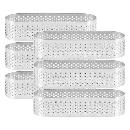 

6Pcs Oval Tartlet French Dessert Mousse Fruit Pie Tart Ring Quiche Cake Mold