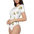 thumbnail image 2 of Balery Bee Women's Short Sleevee Crew Neck Bodysuit Tops Short Sleeve Tops Basic-Large, 2 of 9