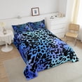 thumbnail image 4 of Erosebridal Blue Cheetah Print Bedding Queen Comforter Set, Modern Abstract Down Comforter, Leopard Room Decor, 3-Piece, 4 of 7
