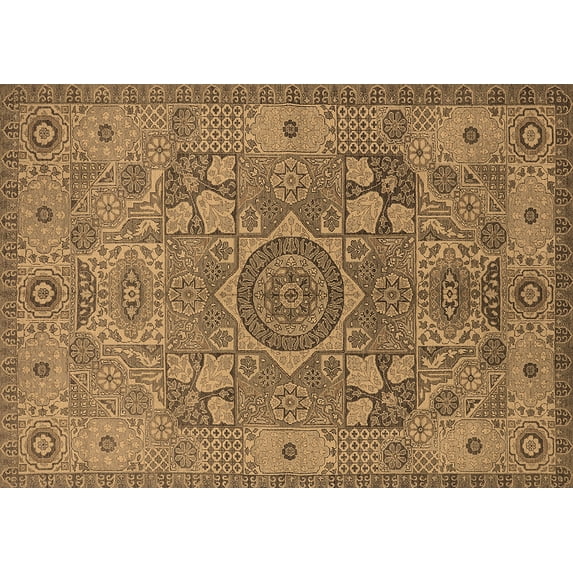 Ahgly Company Indoor Rectangle Oriental Brown Industrial Area Rugs, 8' x 12'