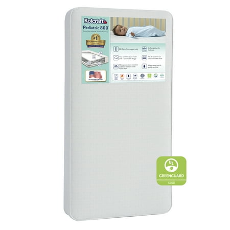 Kolcraft Pediatric 800 Extra Firm Baby Crib & Toddler Mattress, 80 Coil, Waterproof, Ecru