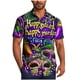 thumbnail image 3 of TaTaai ashion Men's Mardi Gras Turndown Collar Shirt, Printed Short-Sleeve Casual Button Top, Soft Fabric for Summer Casual Daily Outdoor Occasions Gift, 3 of 5