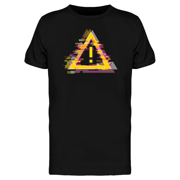 Glitched Danger Symbol Logo Tee Men's -Image by Shutterstock