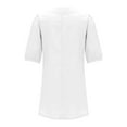 thumbnail image 6 of Baqcunre Casual Dresses for Women Women's French Square Collar Cotton Linen Dress Five Point Sleeve Puffed Sleeve Casual Dress Dresses for Women 2024 Summer Dresses for Women 2024 Womens Dresses, 6 of 9