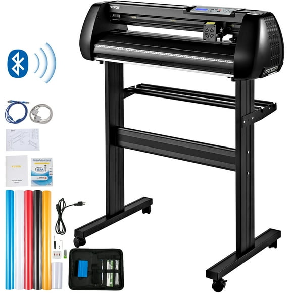 VEVOR Vinyl Cutter Machine, 34in Offline Bluetooth Cutting Plotter Machine, 400in/10m Steel Roller Shaft Adjustable Speed Force