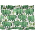 thumbnail image 2 of Coolnut Green Elephant Kitchen Curtains 36 Inch Length Blackout Thermal Insulating Tier Curtains with Rod Pockets Short Curtains Home for Living Room/Bedroom Home Decor, 2 of 7