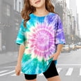 thumbnail image 2 of SGMVNU 2 Pack Girls Tie Dye T Shirts Fashion Oversized Tops Summer Casual Loose Short Sleeve Crew Neck Workout Tops, Size 13-14 Years, 2 of 5