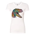 thumbnail image 3 of Dean Russo Raptor Animal Lover Womens Slim Fit Junior Tee, White, X-Large, 3 of 6