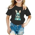 thumbnail image 1 of MIASHUI Boys Girls Easter Shirts Bunny Short Sleeve Tee Funny Rabbit Graphic T Shirts,Black,2-3 Years, 1 of 3