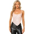 thumbnail image 2 of Chaleco de lentejuelas para mujer con tirantes finos entrecruzado sin espalda para fiesta Rosa M, 2 of 5