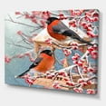 thumbnail image 3 of Designart ' Two Tits Sit On A Snow-Covered Berries Branch ' Traditional Canvas Wall Art Print, 3 of 4