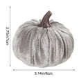 thumbnail image 4 of Taotanxi Small Velvet Pumpkins Fake Mini Pumpkin Faux Harvest Fabric Foam Pumpkin Thanksgiving Halloween Decor for Fall Decor Table Centerpiece Wedding Farmhouse Decoration(1 Pcs,Gray), 4 of 7